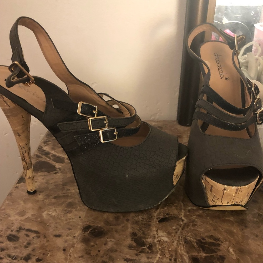 Black platform heels